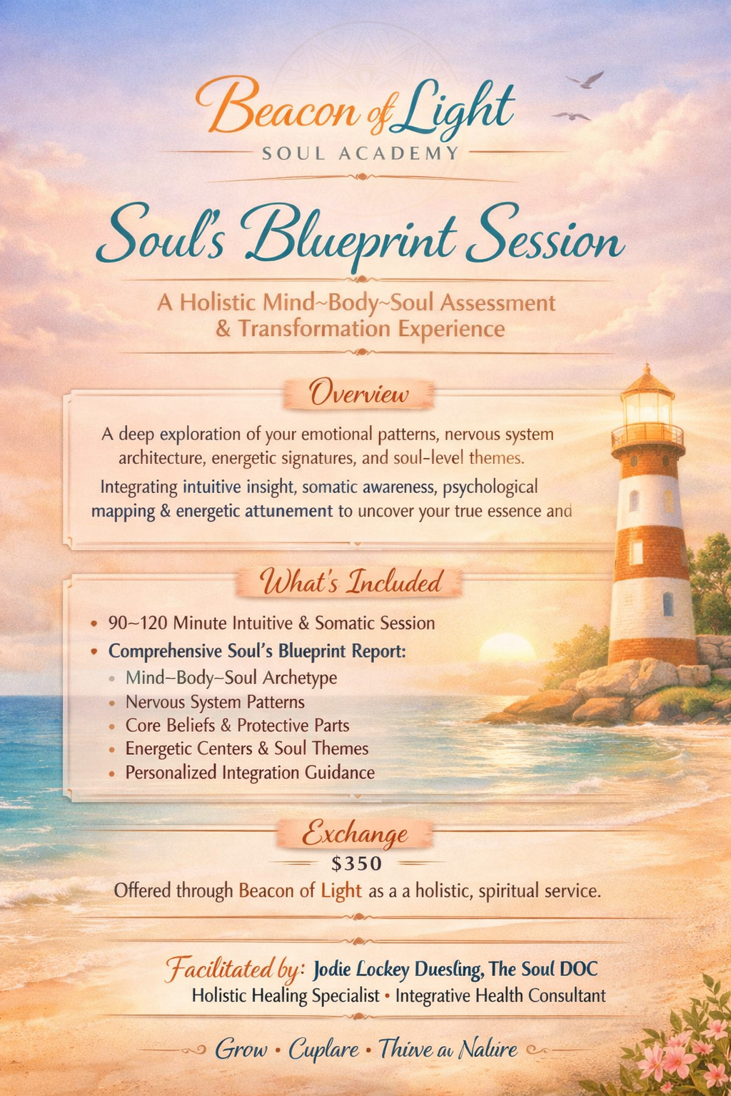 Soul's Blueprint Session flyer