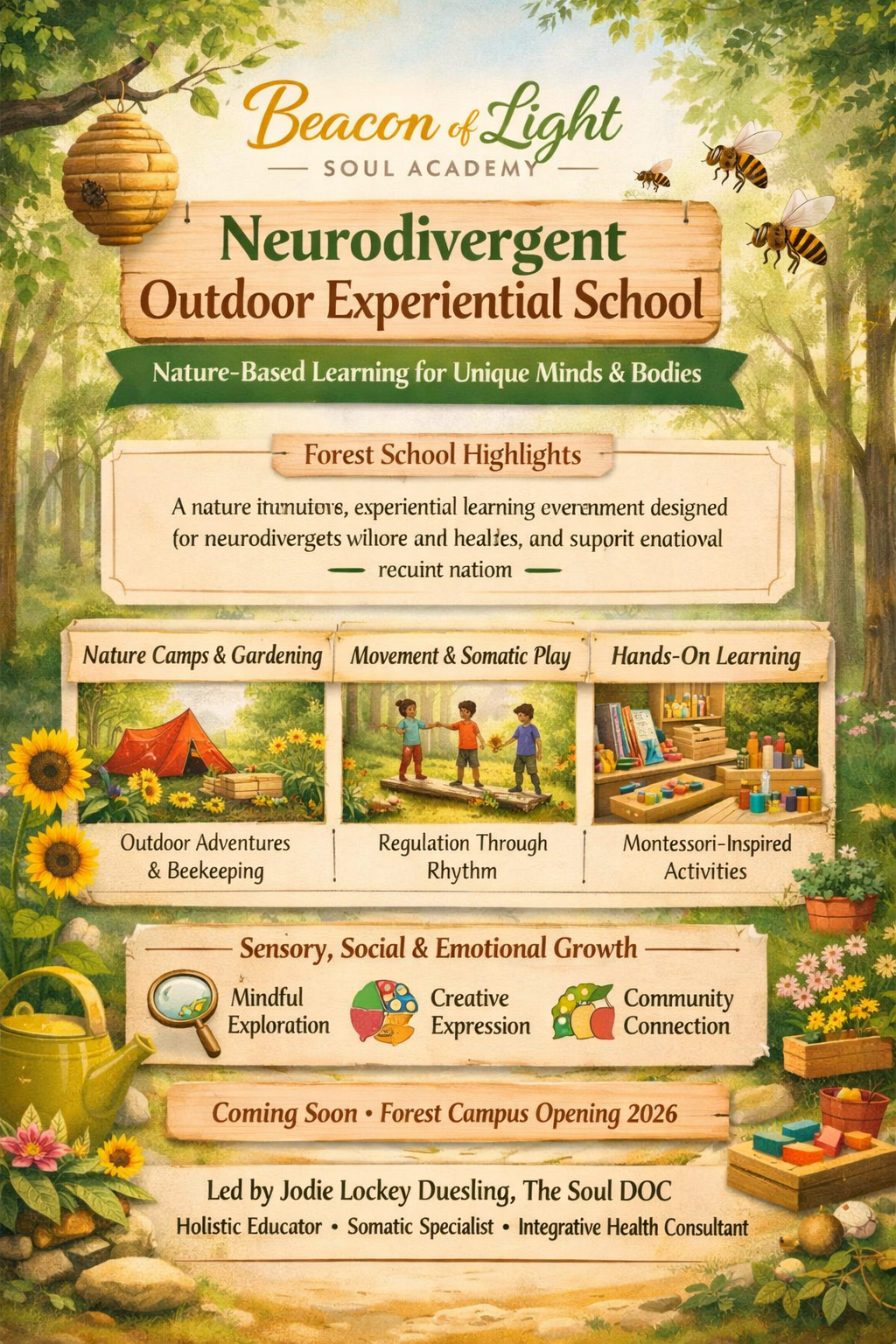 Neurodivergent Outdoor Experiential School flyer